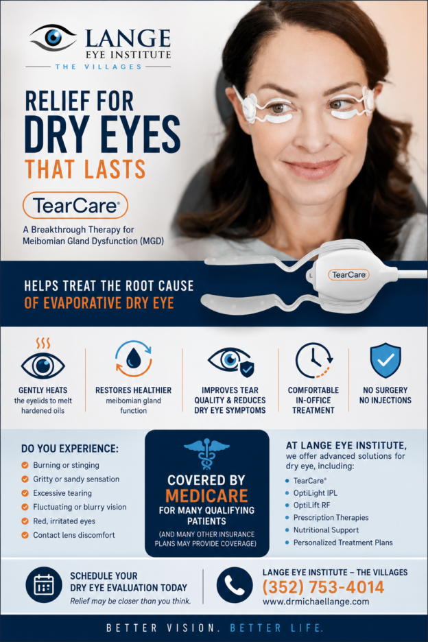 Lange Eye Institute Now Offers TearCare® — Advanced Treatment for Dry Eye Disease